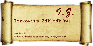 Iczkovits Zétény névjegykártya